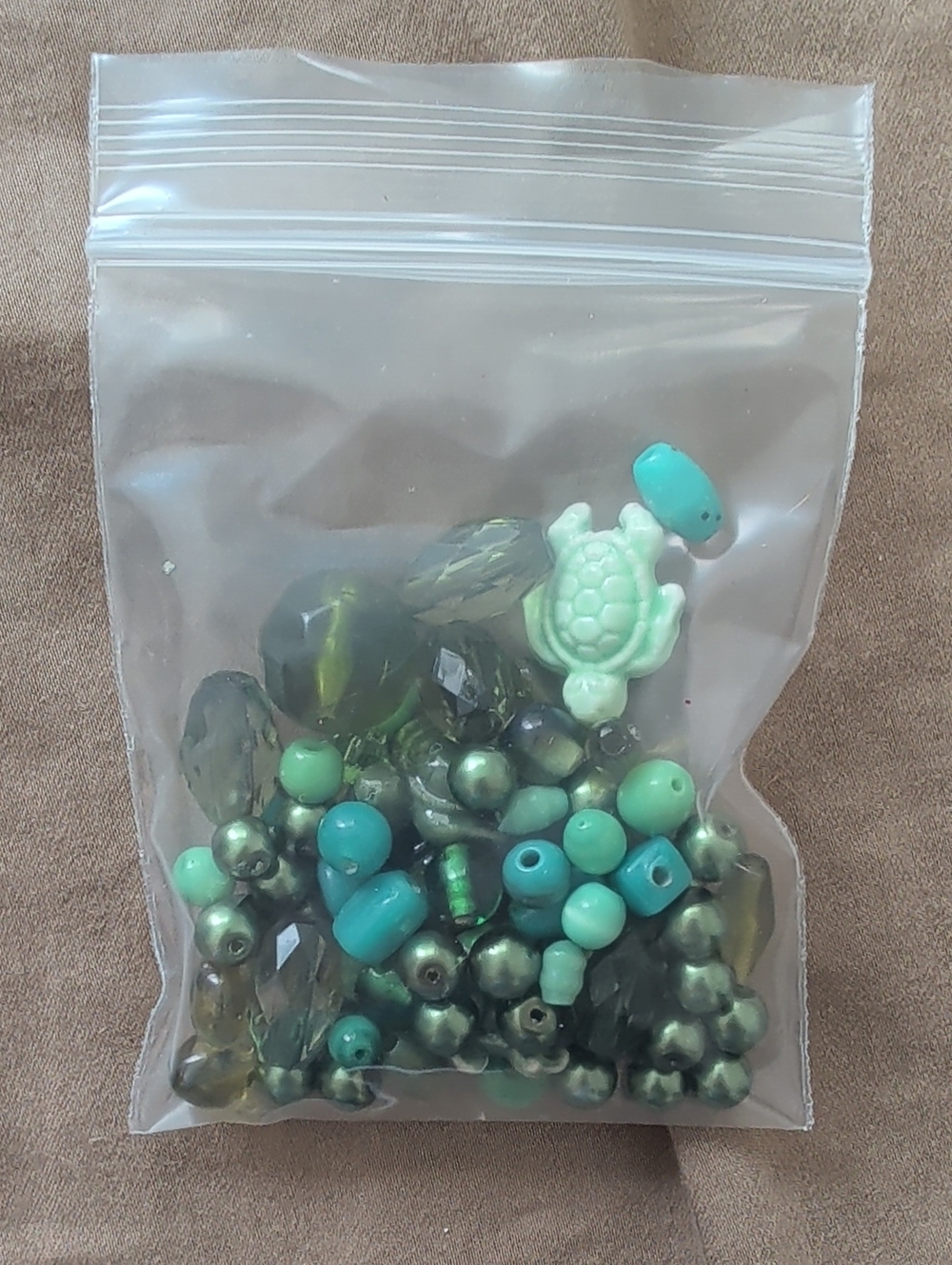 Green Glass Beads Assortment